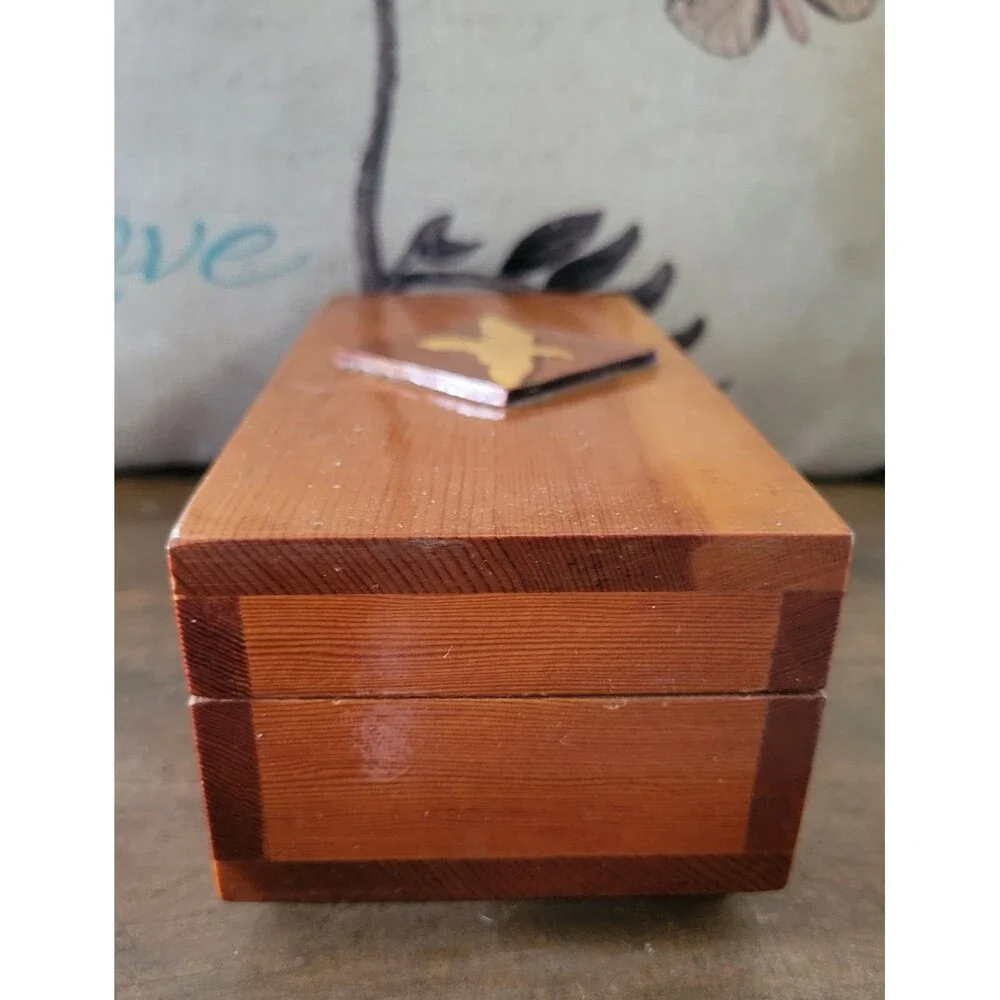 Handmade Solid Wood Raised Eagle Adorned Box  - 1970's